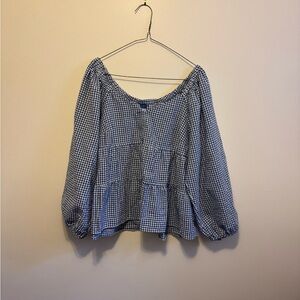 Women's Blue Old Navy Gingham Top